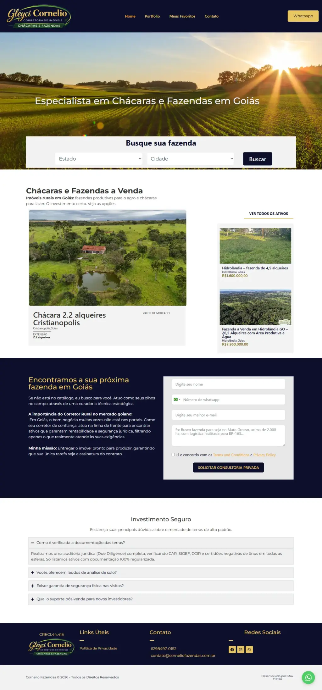 Cornelio Fazendas – Especialista em Chácaras e Fazendas em Goiás