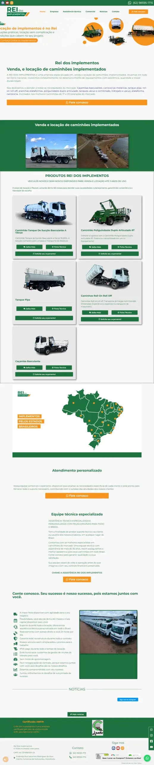 Rei dos implementos – Venda, e locação de caminhões implementados